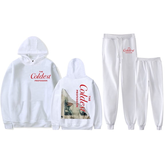 The Coldest Profession Collection Merch Hoodie and Pants Set – Unisex Graphic Drawstring Sweatshirt Jogger Pants for Music Fans