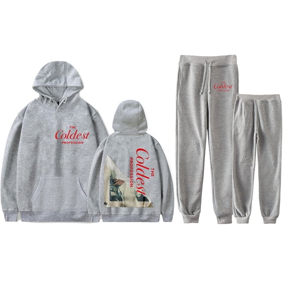 The Coldest Profession Collection Merch Hoodie and Pants Set – Unisex Graphic Drawstring Sweatshirt Jogger Pants for Music Fans