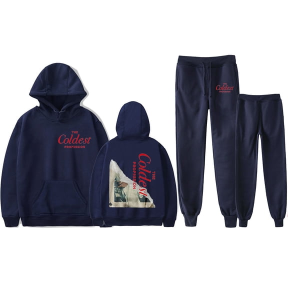 The Coldest Profession Collection Merch Hoodie and Pants Set – Unisex Graphic Drawstring Sweatshirt Jogger Pants for Music Fans