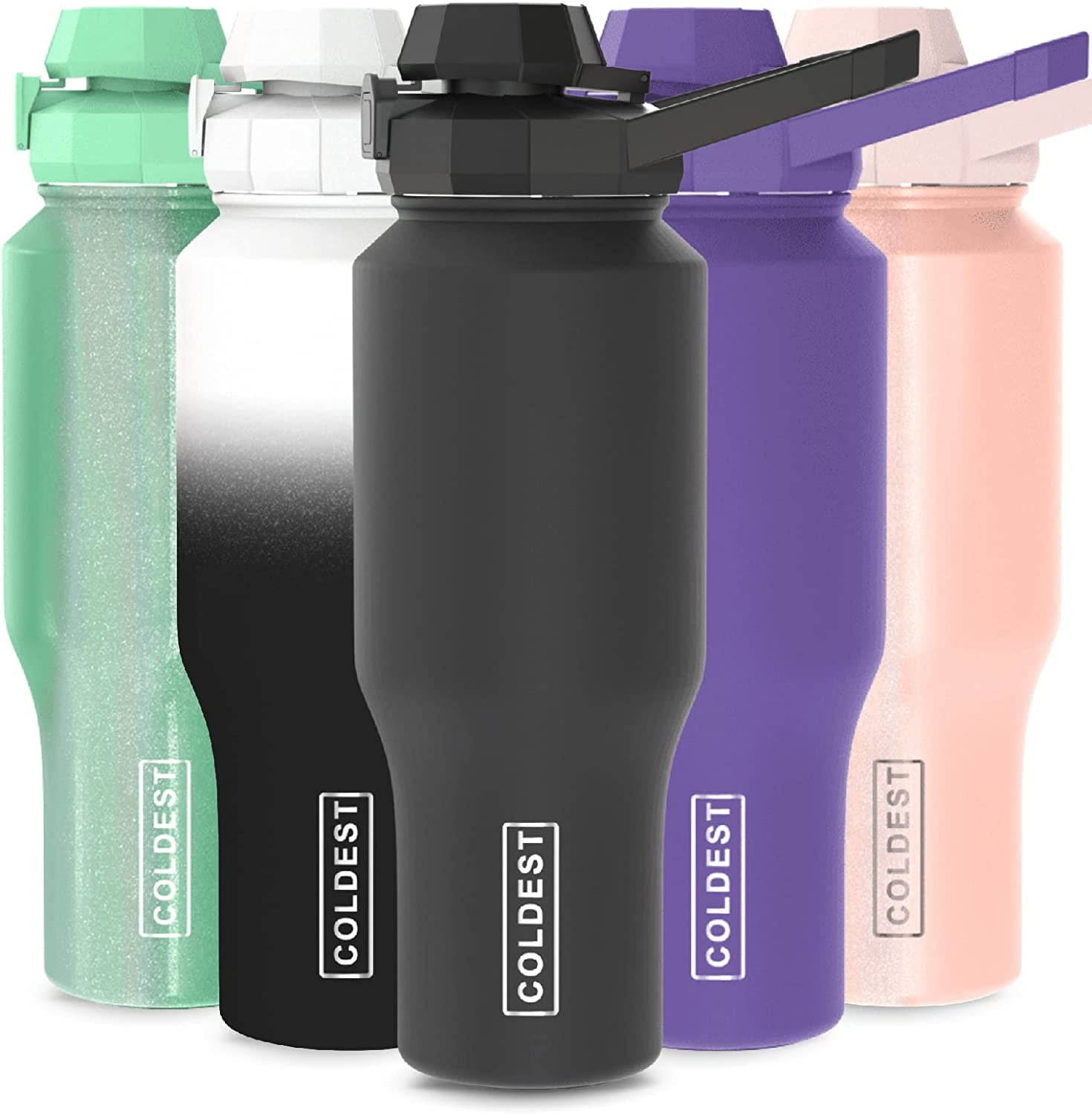 The Coldest Shaker Bottle Perfect Blender for Protein Shakes, Pre Workout  and Cocktails with Insulated Chug lid (46 oz, Galaxy Purple) 