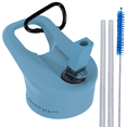 thumbnail image 1 of The Coldest Water Insulated Wide Mouth Size 2.0 - Hydro Sports Straw Cap Flip Top Lid - Multi-Compatible Stainless Steel Water Bottles (Fusion Blue), 1 of 5