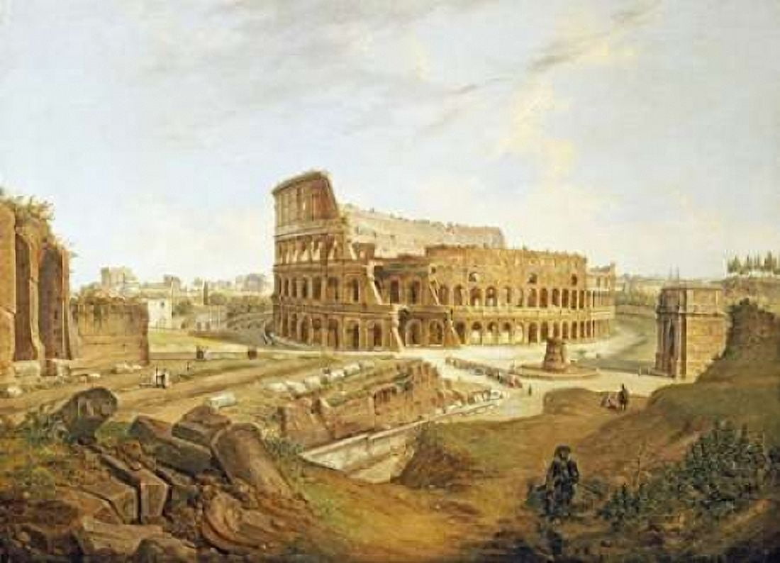The Colisseum Rome Canvas Art - Jean Victor Louis Faure (18 x 24)
