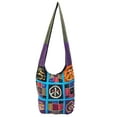 thumbnail image 1 of The Collection Royal Black Peace Stamped Patched Hobo Bag, 1 of 4