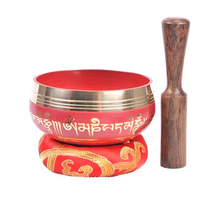 The Collection Royal Chakra Colors Tibetan Singing Bowl Set, Sound Bowl Meditation Set, Authentic Meditation Bell for Healing, Yoga, Chakra Balancing, Mindfulness, Zen Décor or Unique Gift