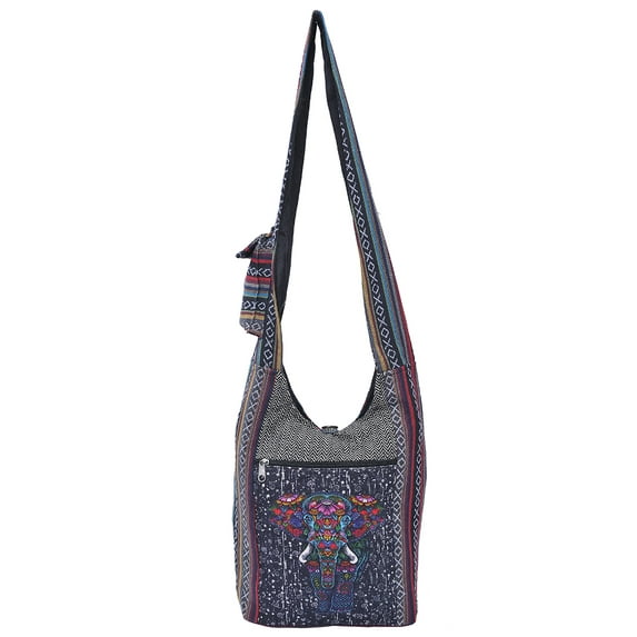 The Collection Royal Cotton Sling Crossbody Shoulder Graphic Hobo Bag