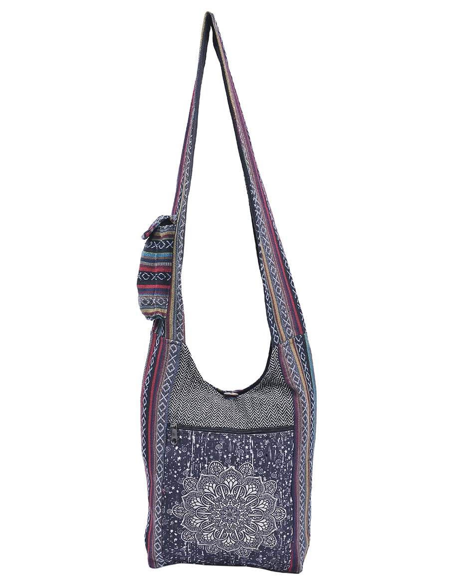 The Collection Royal Cotton Sling Crossbody Shoulder Graphic Tree of Life Hobo Bag