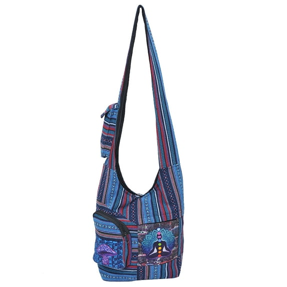 The Collection Royal Cotton Sling Crossbody Shoulder Graphic Hobo Bag