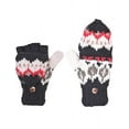 thumbnail image 1 of The Collection Royal Fingerless Fleece Lined Hand Knitted Cozy Woolen Fingerless Convertible Mitten Gloves Black, 1 of 7