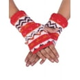 thumbnail image 1 of The Collection Royal Fingerless Hand Knitted Cozy Woolen Tribal Mitten Gloves Handwarmer Red, 1 of 8