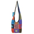 thumbnail image 1 of The Collection Royal Floral and Razor Multicolored Patch Cotton Hobo Bag, 1 of 5