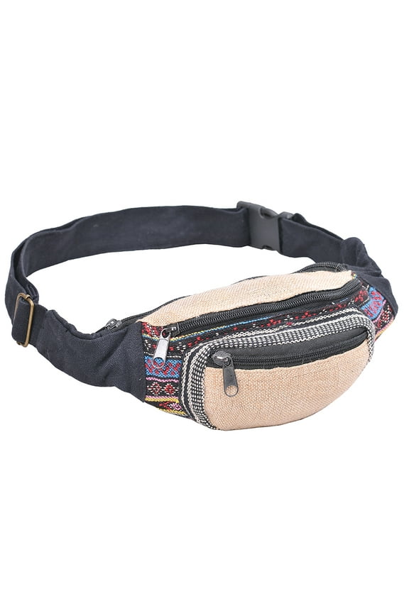 Handmade Festival Cotton Polyester Waistpack Boho Hippie Waist Bag Hip Bum Running Belt Fanny Pack Travel Utility Belt (Multicolored-C)