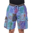 thumbnail image 1 of The Collection Royal Men Hippie Patchwork Bohemian Casual Rave Festival Harem Drawstring Boho Shorts-L, 1 of 5
