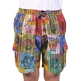 thumbnail image 1 of The Collection Royal Men Hippie Patchwork Bohemian Casual Rave Festival Harem Drawstring Boho Shorts-XXXL, 1 of 3