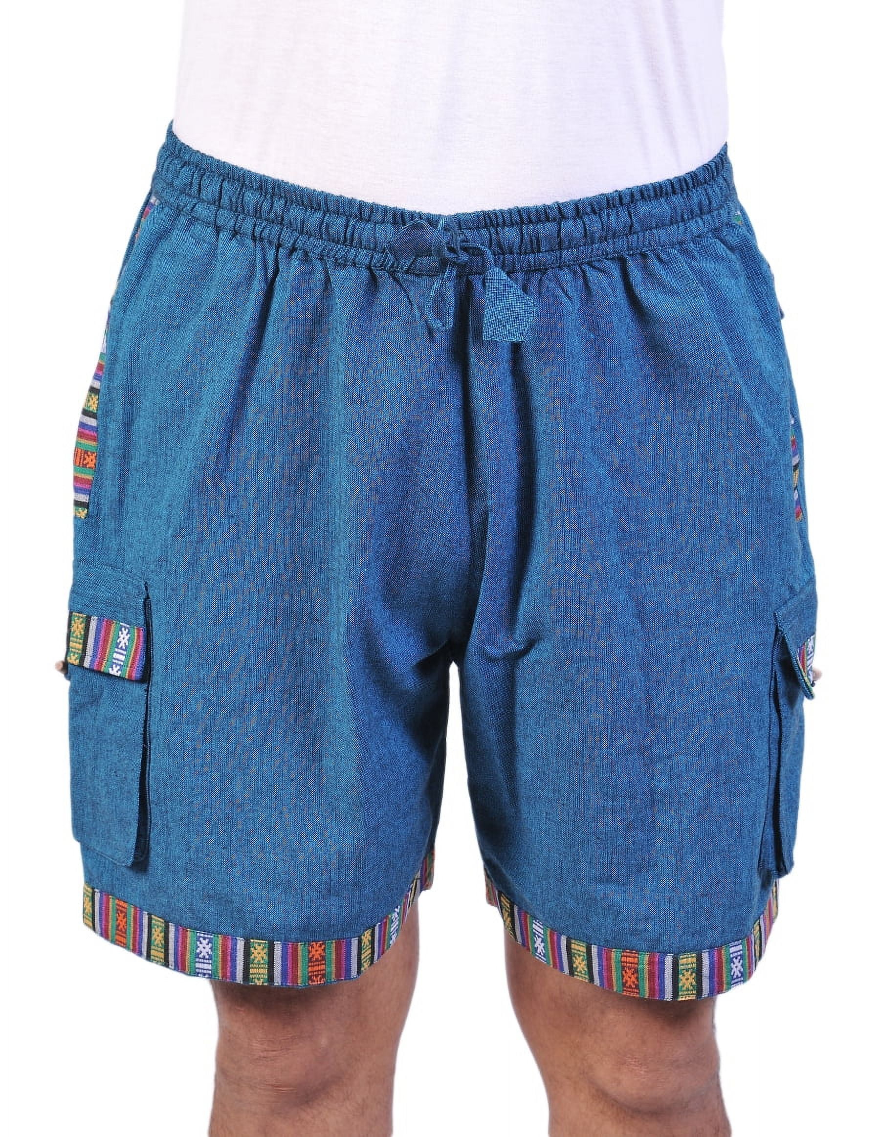 The Collection Royal Men Hippie Solid Bohemian Casual Rave Festival Harem Drawstring Boho Shorts Turquoise L XL Walmart Business Supplies