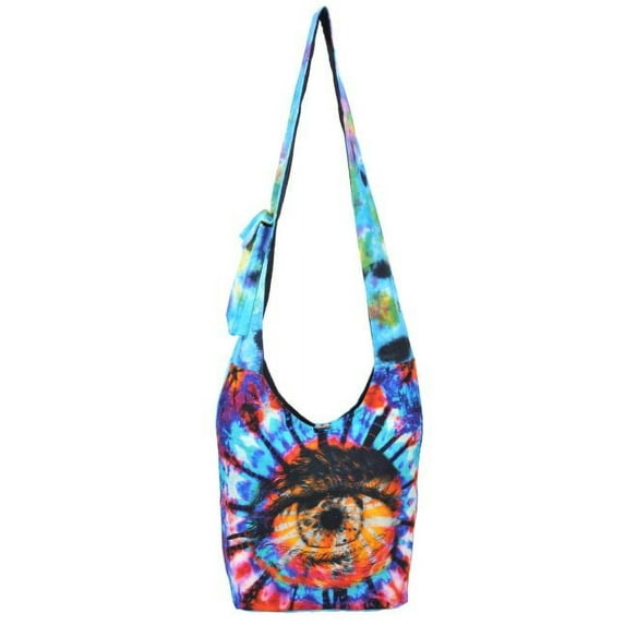 The Collection Royal Tie Dye Cotton Sling Crossbody Shoulder Graphic Hobo Bag