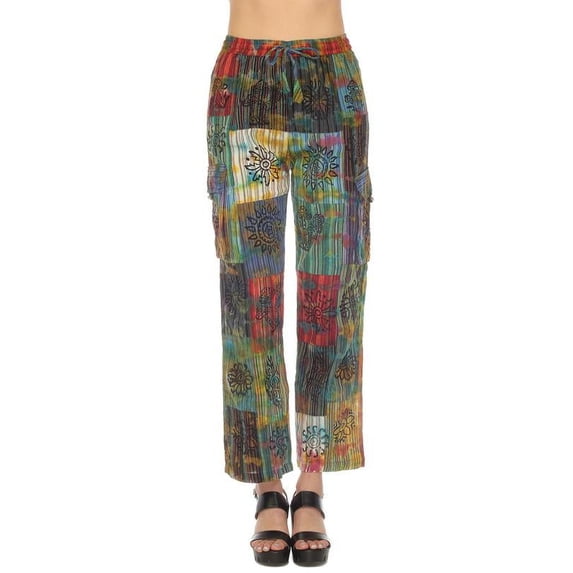 The Collection Royal Women Hippie Patchwork Bohemian Casual Rave Festival Harem Drawstring Boho Trouser Pants-XXL