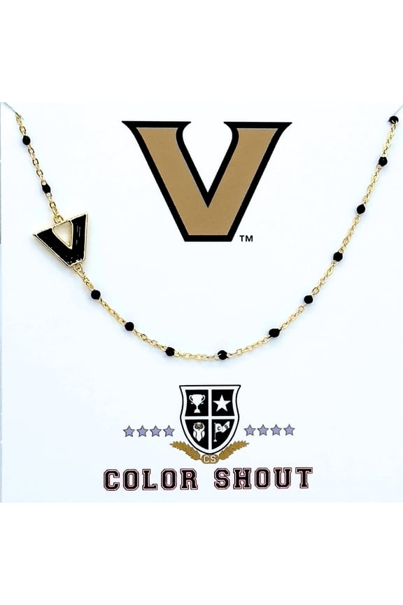 The College Logo Necklace: Side Set Logo on Enamel Bead Necklace