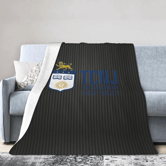 The College of New Jersey Logo Fleece Blanket, Very Soft Microfiber Flannel Blanket for Couch Warm and Cozy for All Seasons