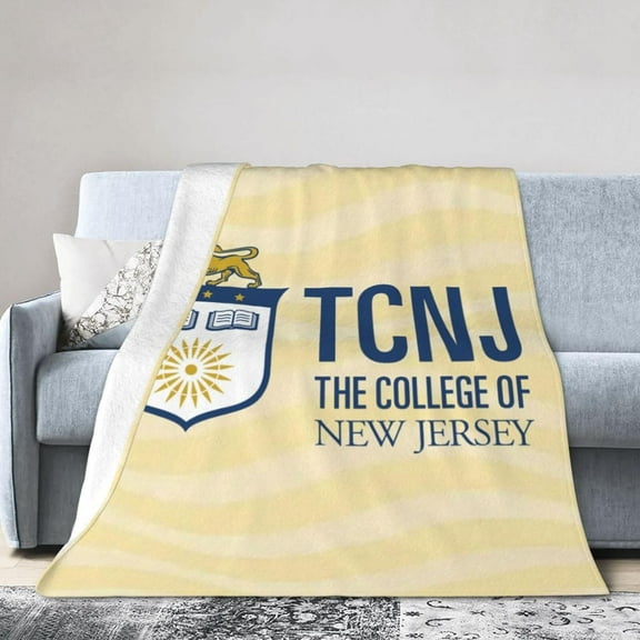 The College of New Jersey Logo Ultra-Soft Micro Fleece Blanket Soft Comfortable Flannel Blanket Available for Bed Couch Living Room