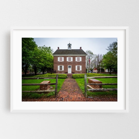The Colonial Courthouse - York Pennsylvania Photography White Framed Wall Art Print 16 x 24 inches