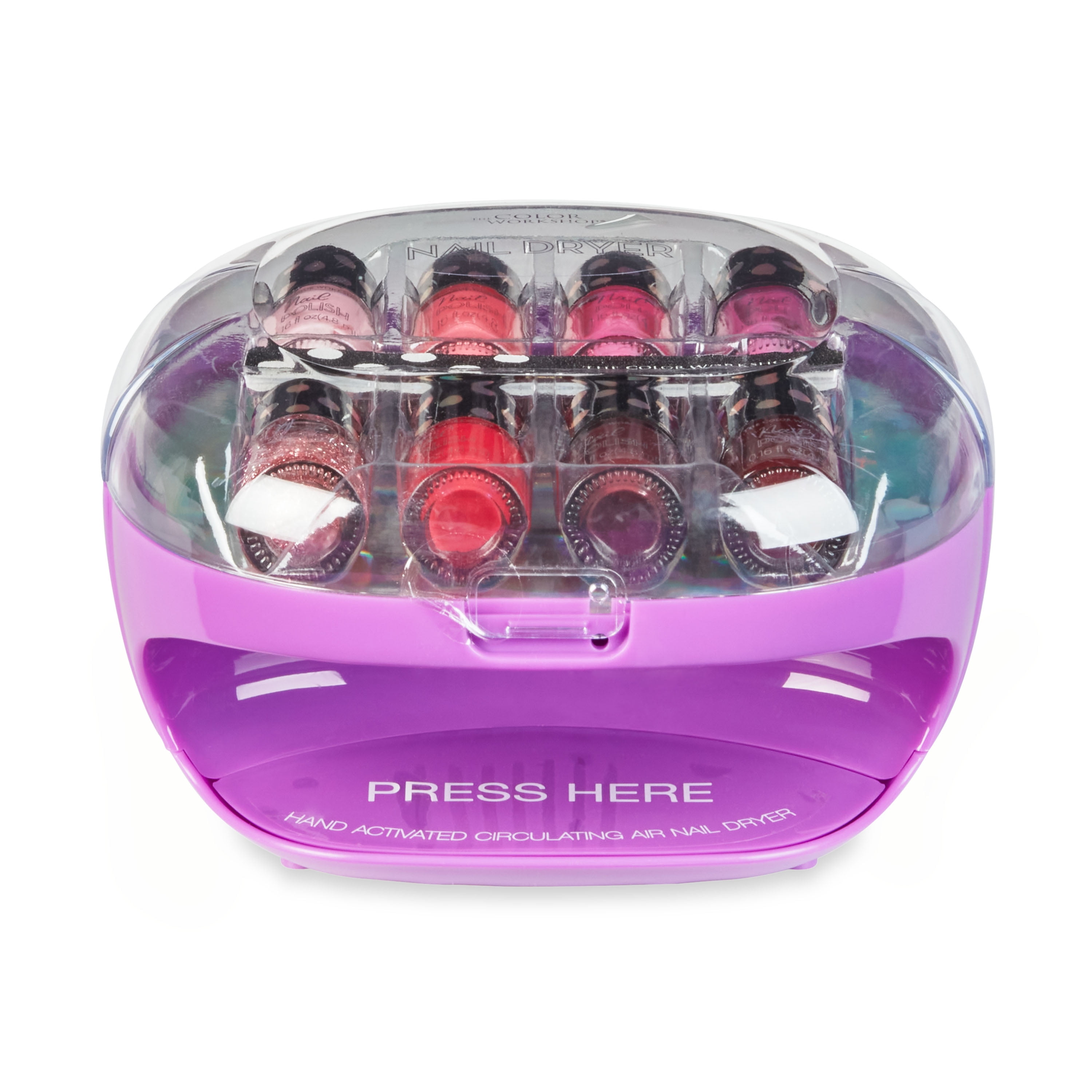 The Color Nail Dryer with Nail Polish, Purple, 10 Piece Set