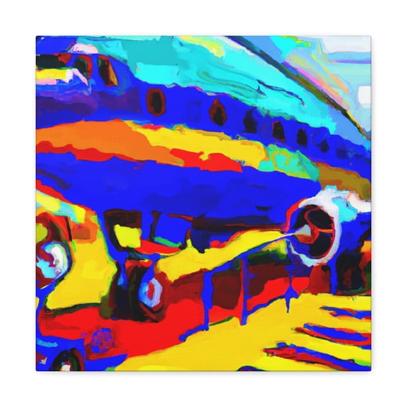 "The Colorful Blimp Scene" - Canvas