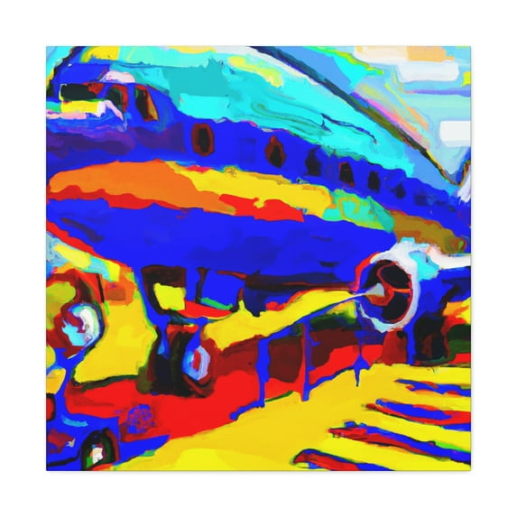 "The Colorful Blimp Scene" - Canvas
