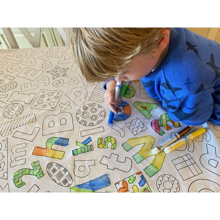 The Coloring Table – Learning Fun Design – Rectangle Tablecloth – Fabric Coloring  Tablecloth – Colorable Designs – Washable and Reusable – Coloring Activity  for Children and Adults 