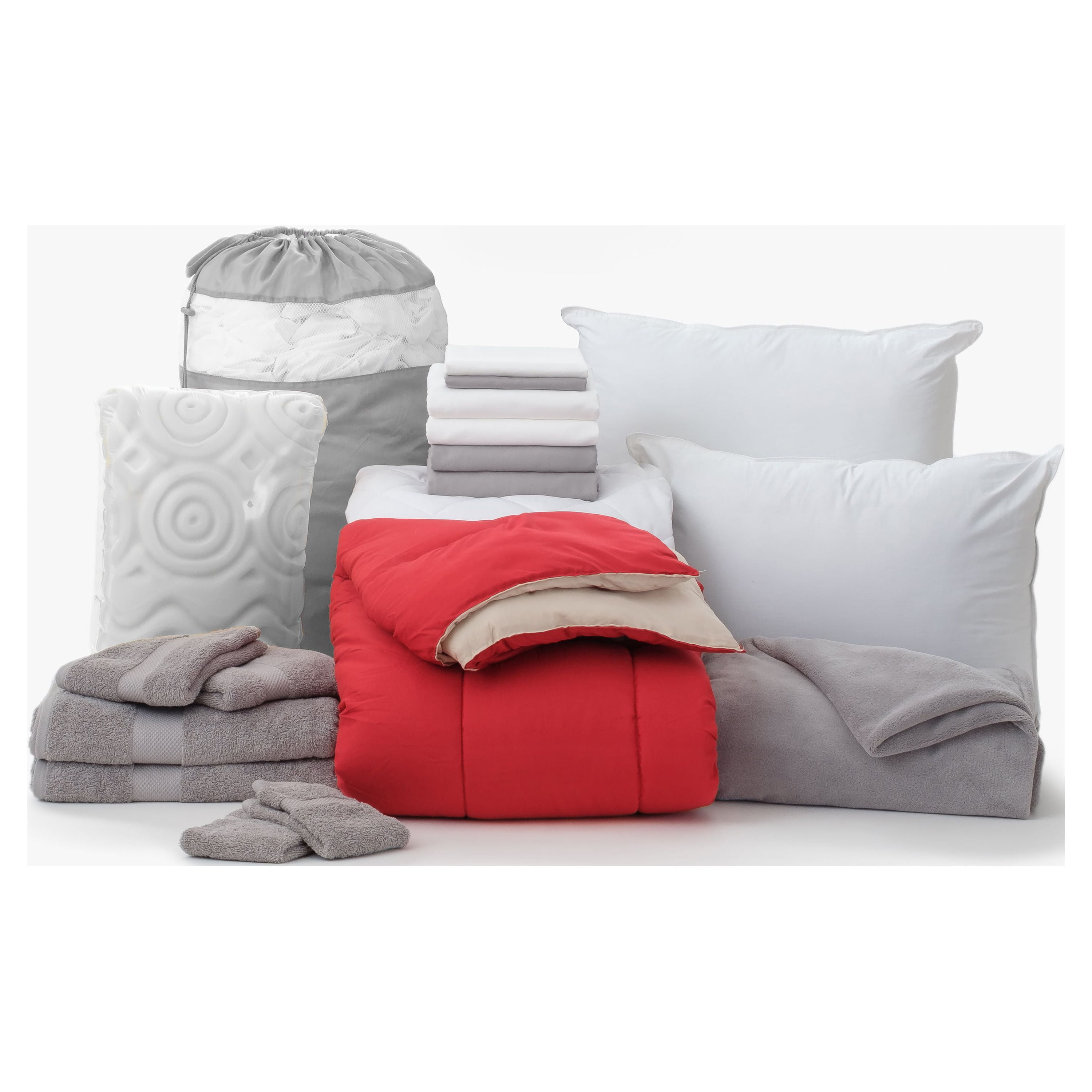 The Comfort Dorm Essentials Value Pack in Brodie Brick and Burgundy, 19