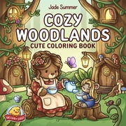 Cozy Woodlands Cute Coloring Book, 96 pages Paperback