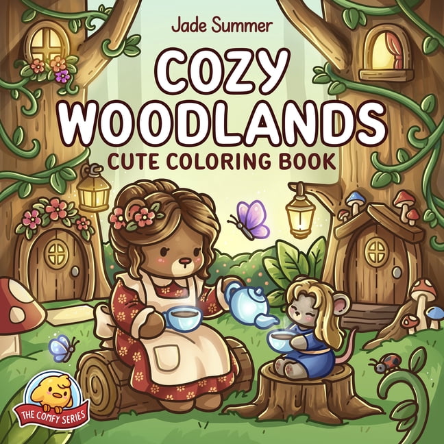 The Comfy Cozy Woodlands: Cute Coloring Book, (Paperback)