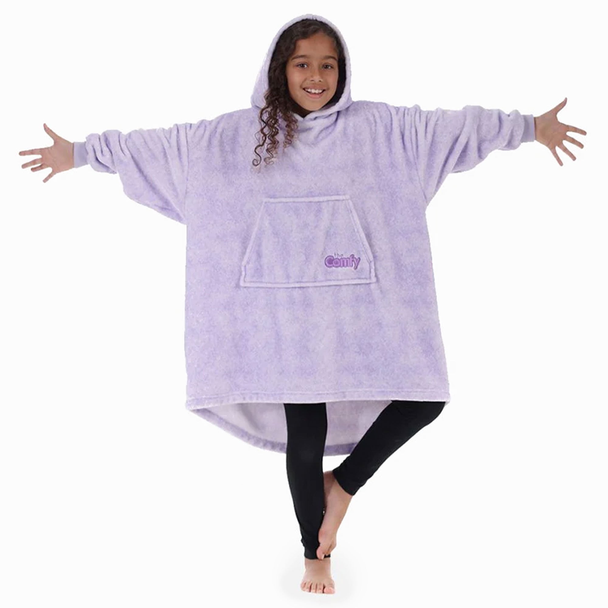 The Comfy Dream Jr Oversized Microfiber Wearable Blanket, Heather Purple