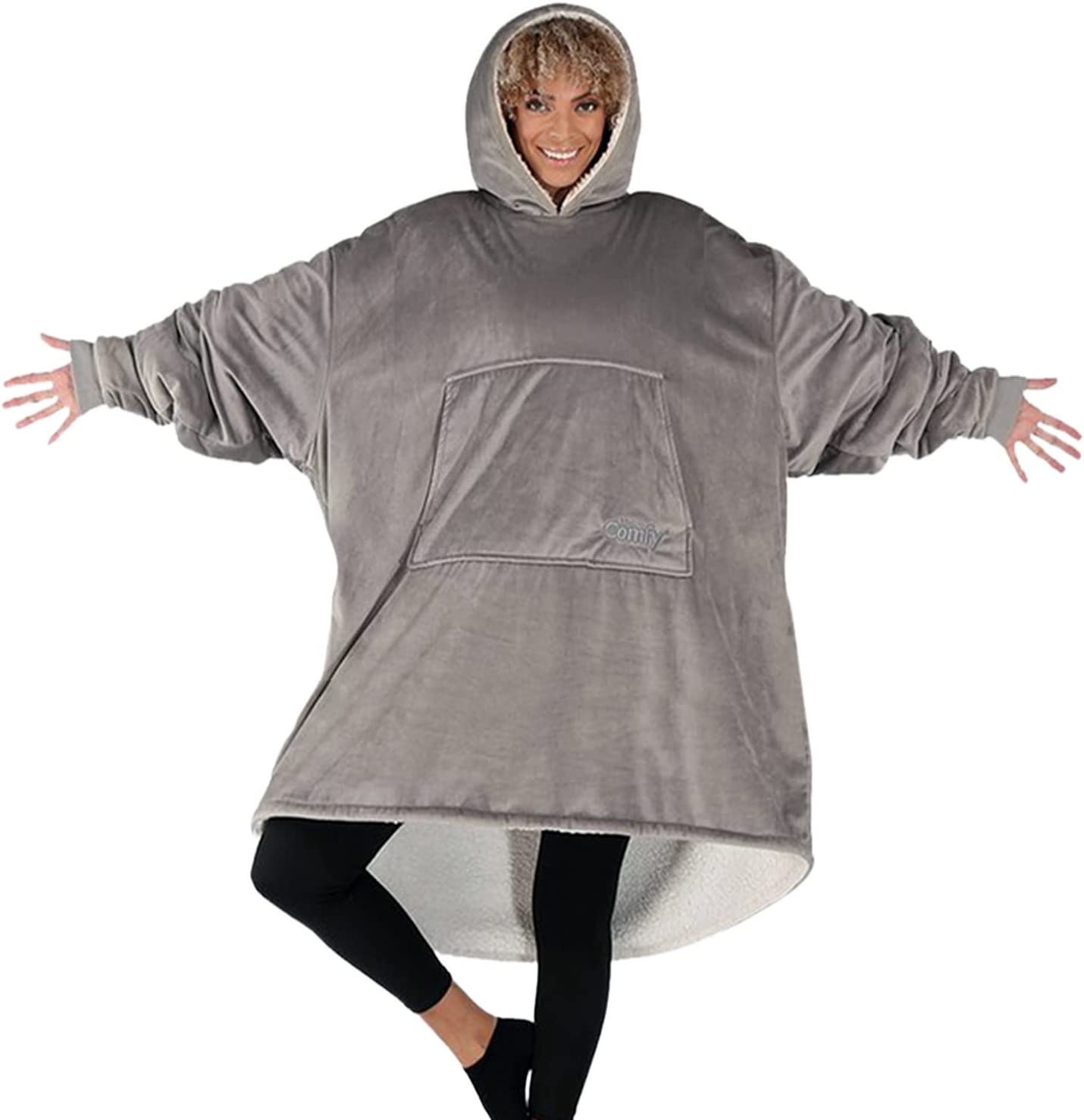 The Comfy Original Oversized Microfiber Wearable Blanket for Adults, Grey - image 1 of 5
