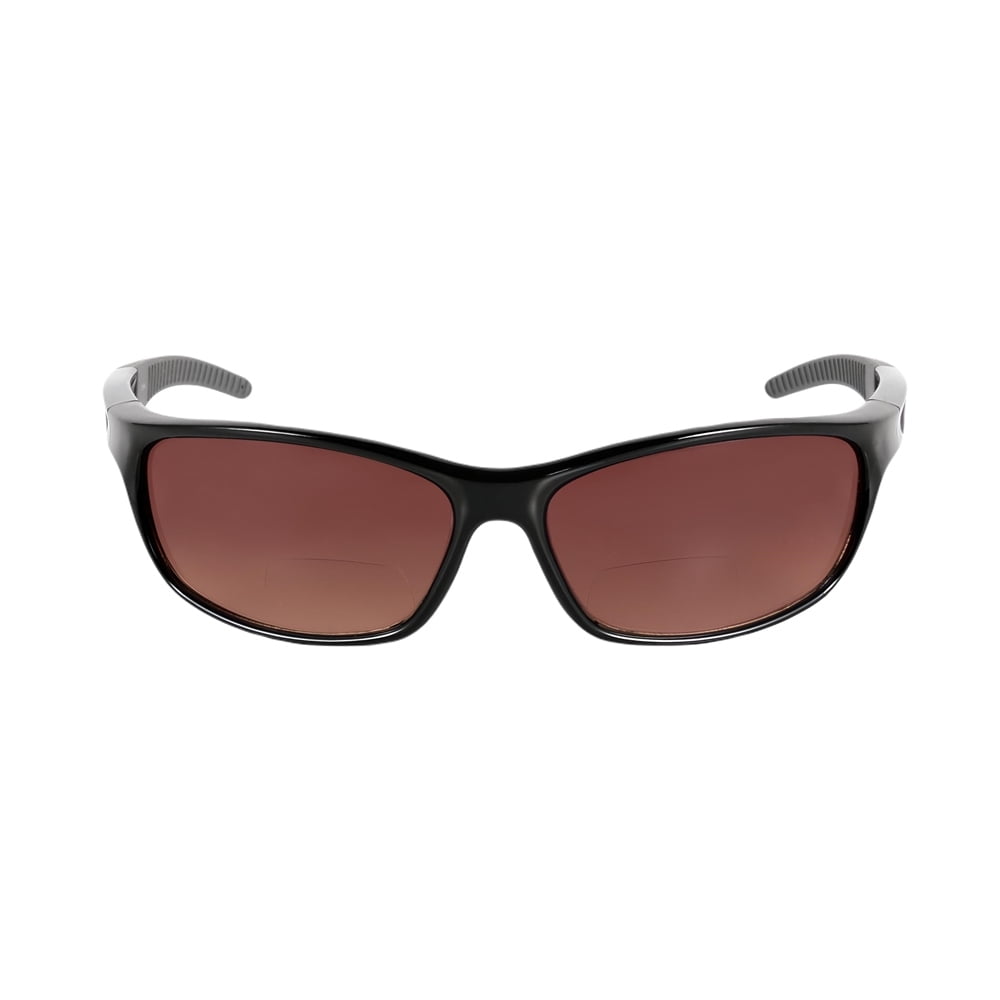 "The Competitor" Lightweight Precision Sport Wrap Polarized Bifocal Sunglasses Featuring High Definition Lenses - High Definition Amber - 2.50