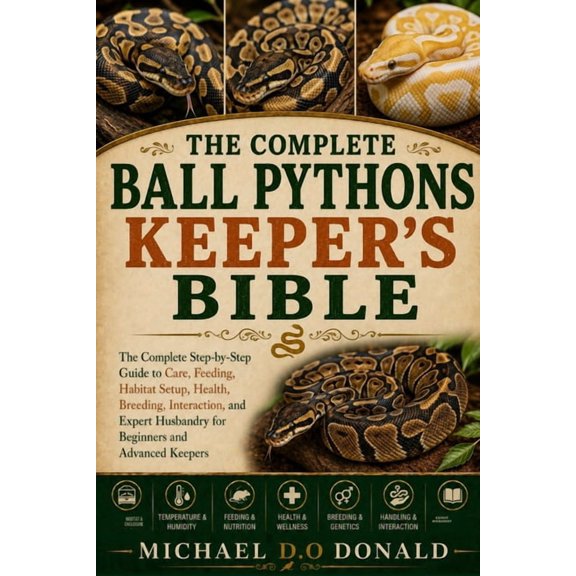 The Complete Ball Pythons Keeper's Bible: The Complete Step-by-Step Guide to Care, Feeding, Habitat Setup, Health, Breed, (Paperback)