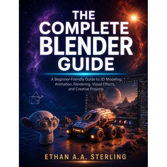 The Complete Blender Guide: A Beginner-Friendly Guide to 3D Modeling, Animation, Rendering, Visual Effects, and Creative, (Paperback)