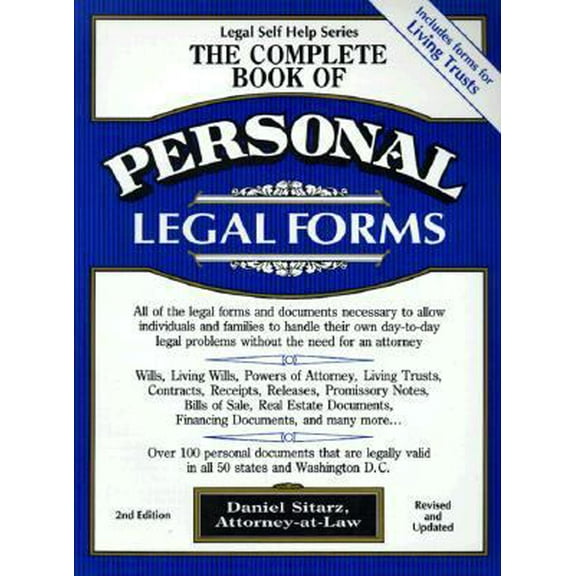 Pre-Owned The Complete Book of Personal Legal Forms: Second Edition with Forms on Disk (Paperback) 0935755160 9780935755169