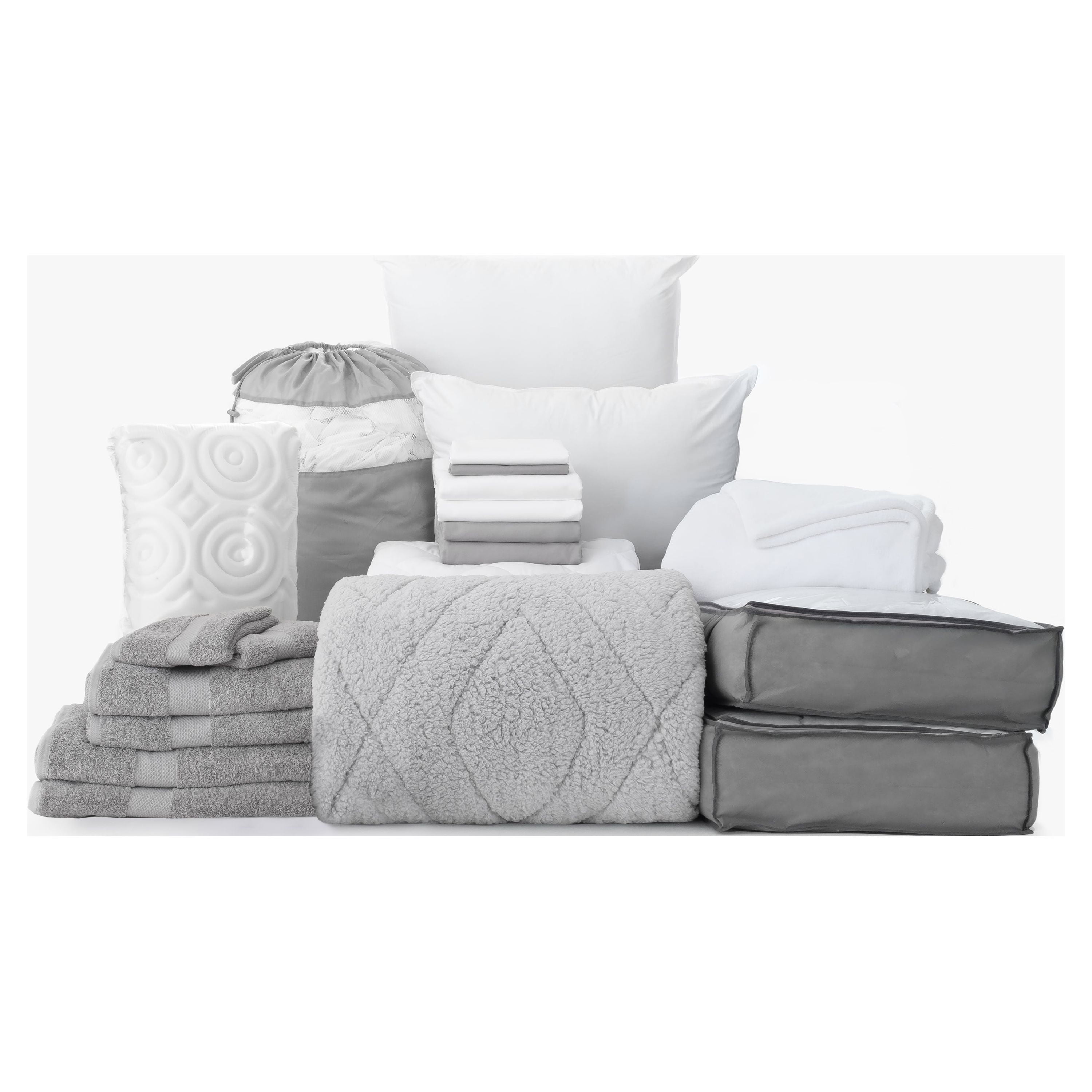 The Complete Dorm Essentials Value Pack in Kyla Gray, 21Piece Twin XL