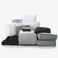 thumbnail image 1 of The Complete Dorm Essentials Value Pack in Preston Black and Gray, 21-Piece Twin XL Bedding Comforter Set, With Bonus Mattress Topper, Sheets, Pillows, 100% Cotton Towels, & Storage by Dawn, 1 of 8
