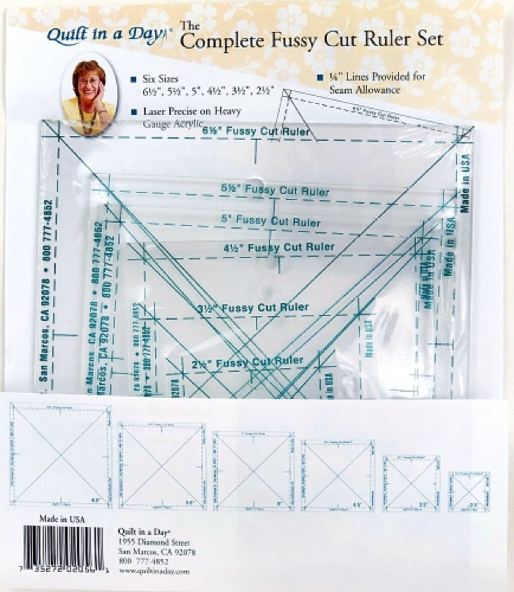 The Complete Fussy Cut Ruler Set by Quilt in a Day