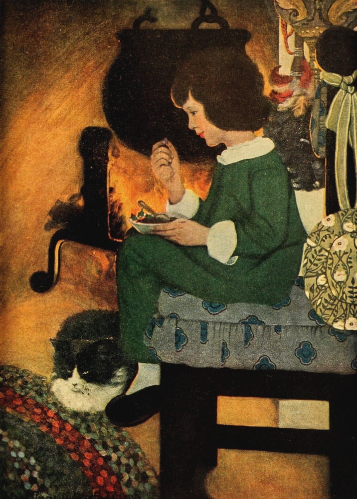 The Complete Mother Goose 1909 Christmas pie Canvas Art - Ethel Franklin Betts (18 x 24)