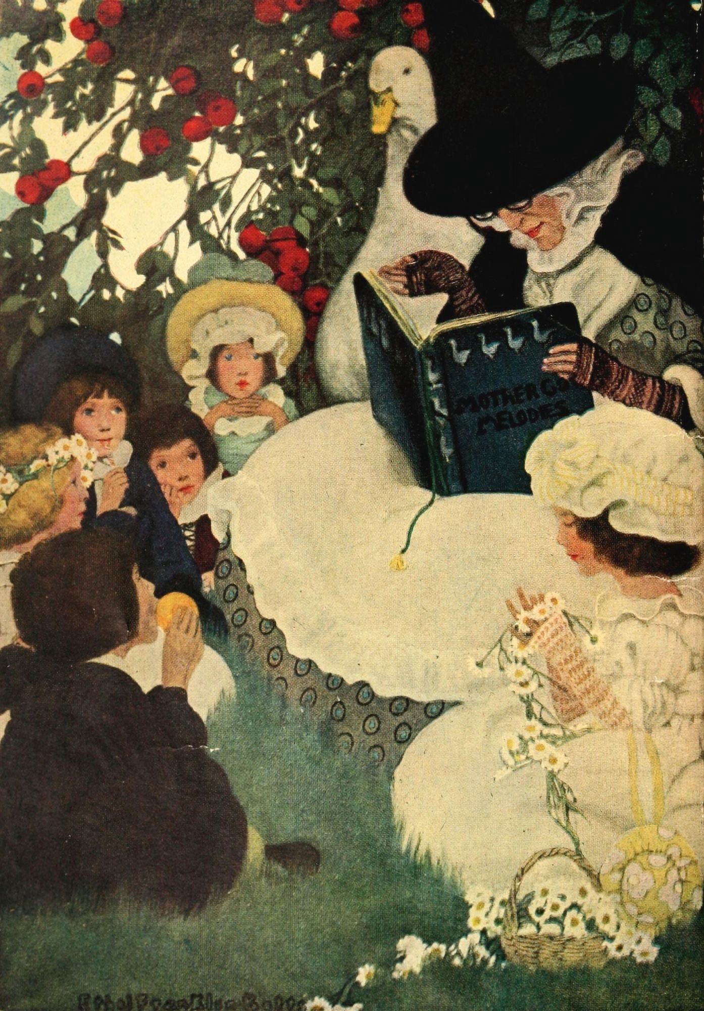 The Complete Mother Goose 1909 Mother Goose Canvas Art - Ethel Franklin Betts (18 x 24)