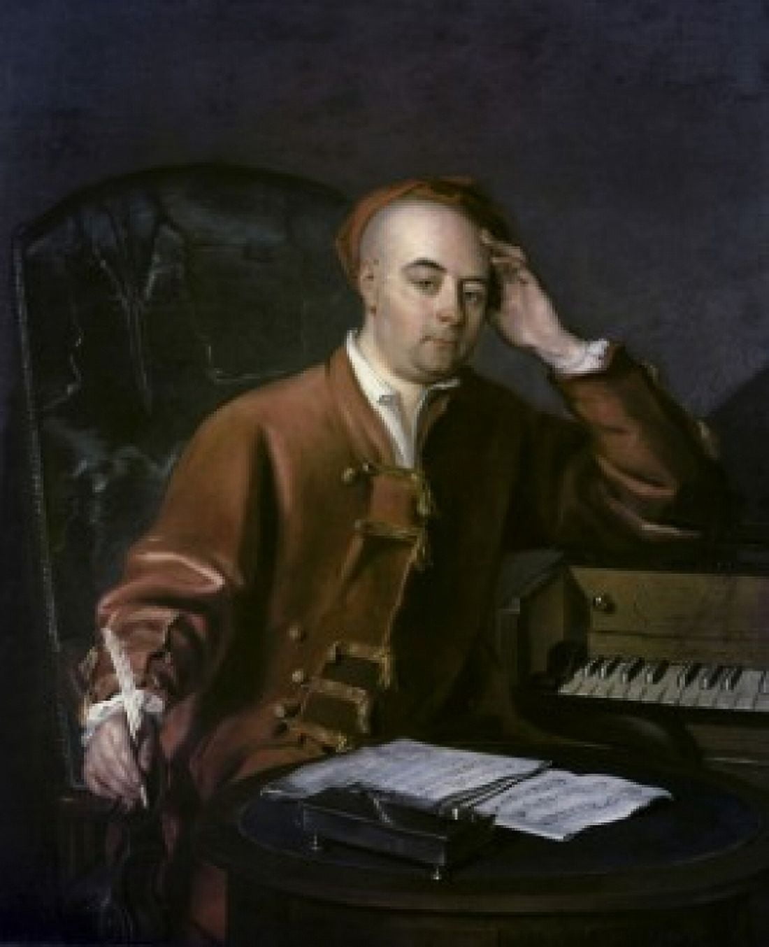 The Composer Handel Philippe Mercier (1689-1760French) Canvas Art - Philippe Mercier (18 x 24)