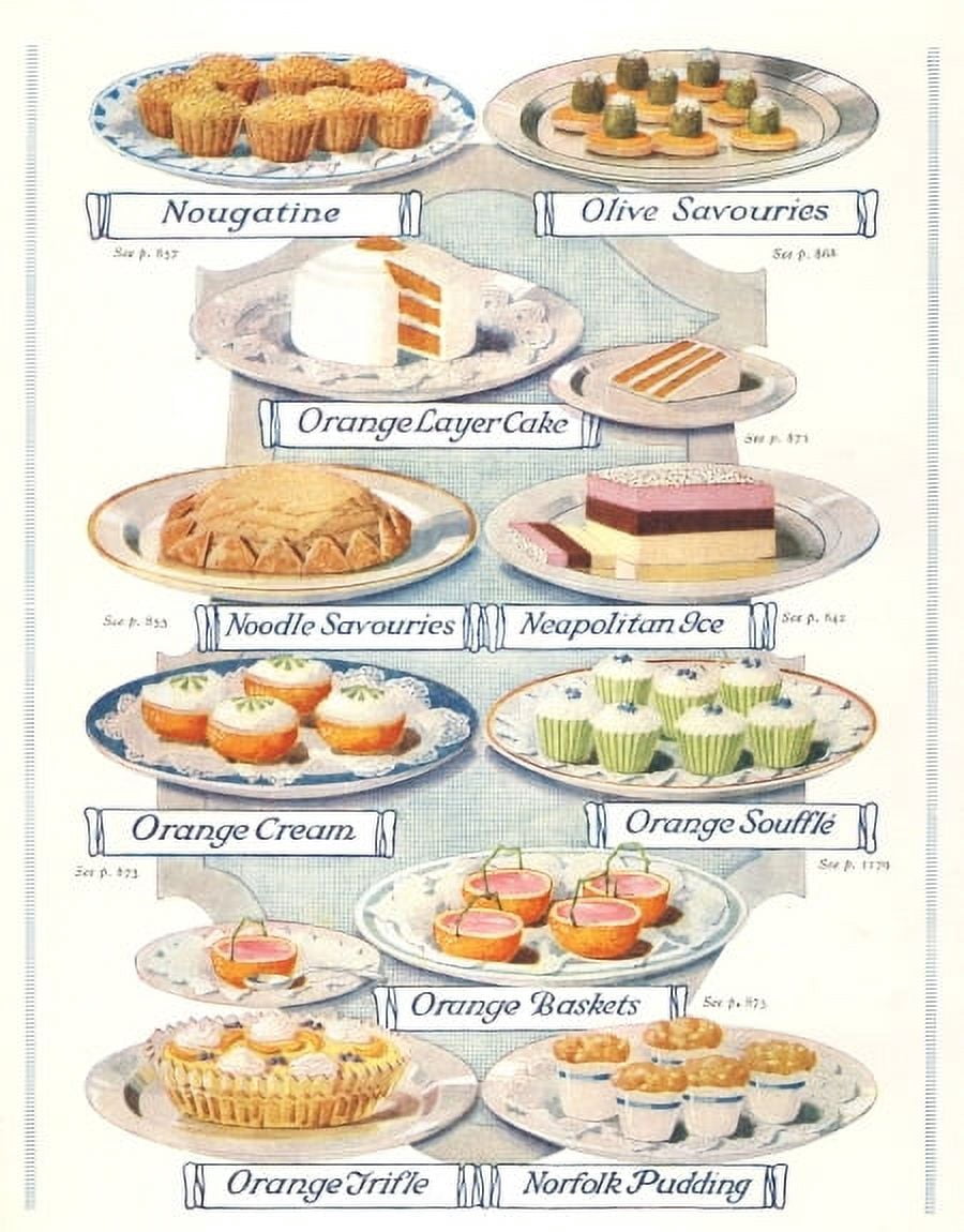 The Concise Household Encyclopedia 1930s N & O Recipes Canvas Art - (18 x 24)