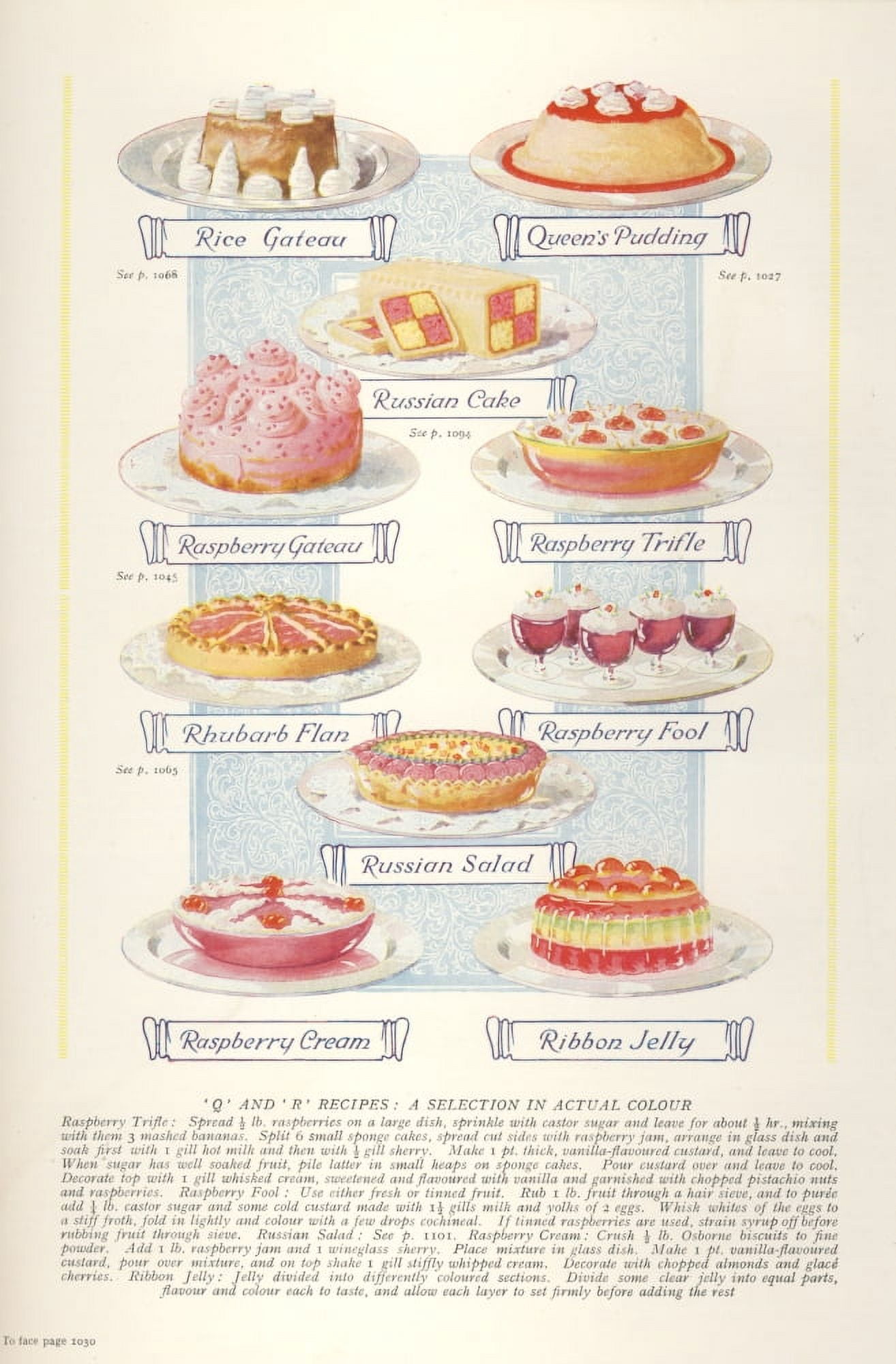 The Concise Household Encyclopedia 1930s Q & R Recipes Canvas Art -  (24 x 36)