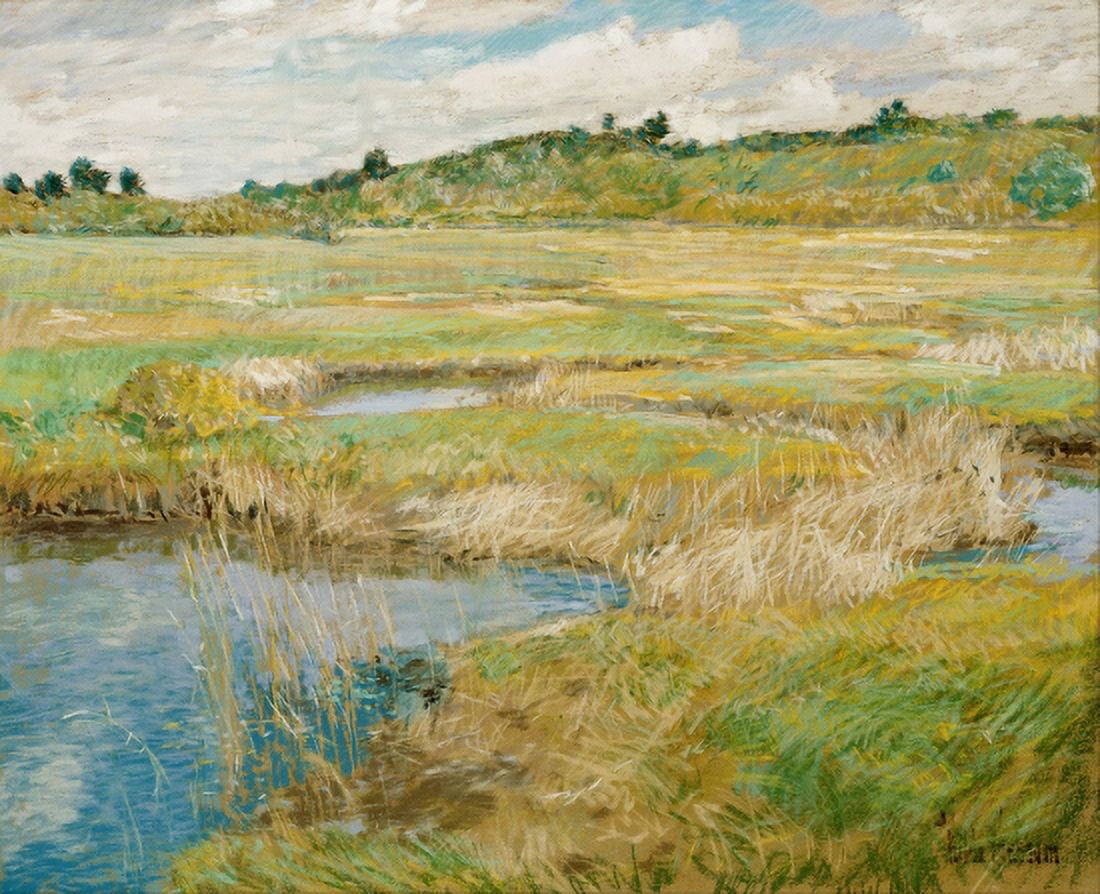 The Concord Meadow Canvas Art - Childe Hassam (24 x 36)