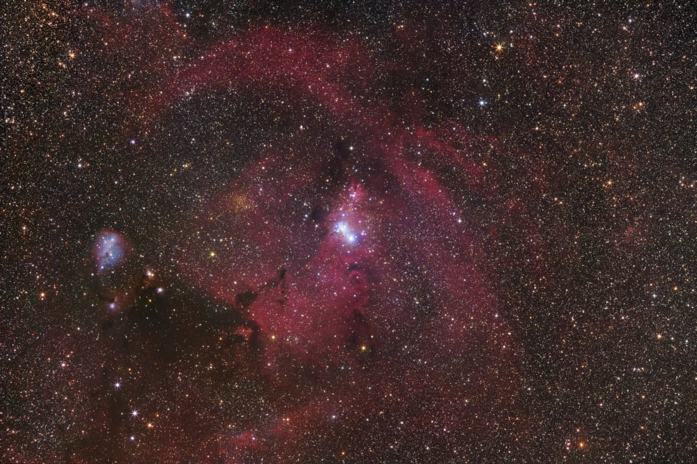The Cone Nebula region in Monoceros Canvas Art - Robert GendlerStocktrek Images (18 x 12)