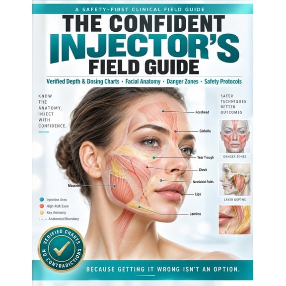 The Confident Injector's Field Guide: Verified Depth & Dosing Charts, Facial Anatomy, Danger Zones & Safety Protocols fo, (Paperback)
