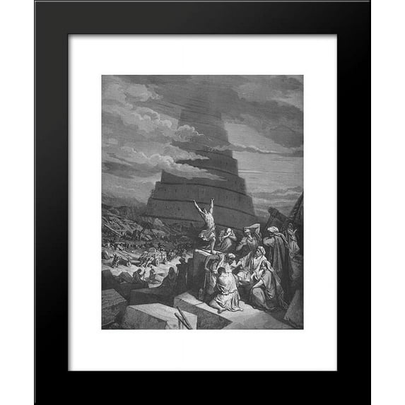 The Confusion of Tongues 20x24 Framed Art Print by Gustave Dore