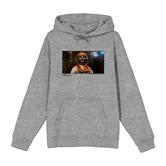 The Conjuring Annabelle Screenshot Adult Heather Gray Long Sleeve Hoodie-Large